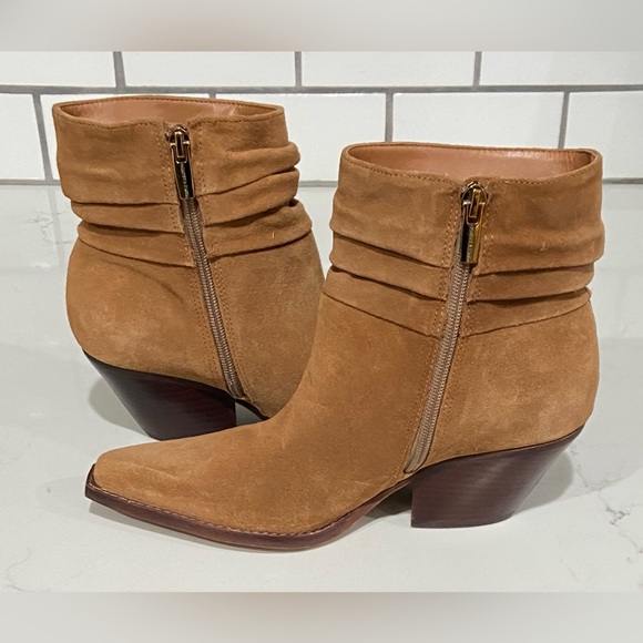 Vince Camuto Nerlinji Brown Leather Suede Ankle Boots Women’s Size 6.5 New - Picture 5 of 10